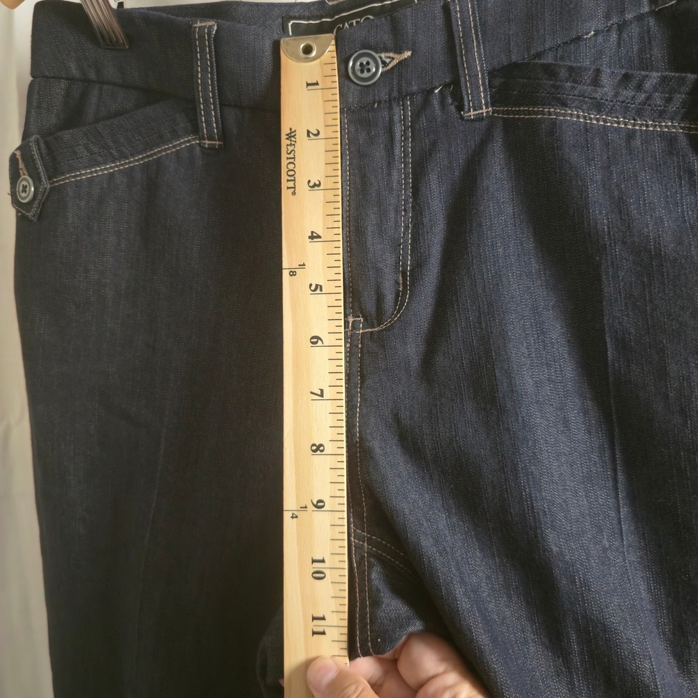 CATO Dark Wash Denim Capris Button Pocket Detail Women's‎ Size 4 Cropped Jeans - Picture 6 of 11